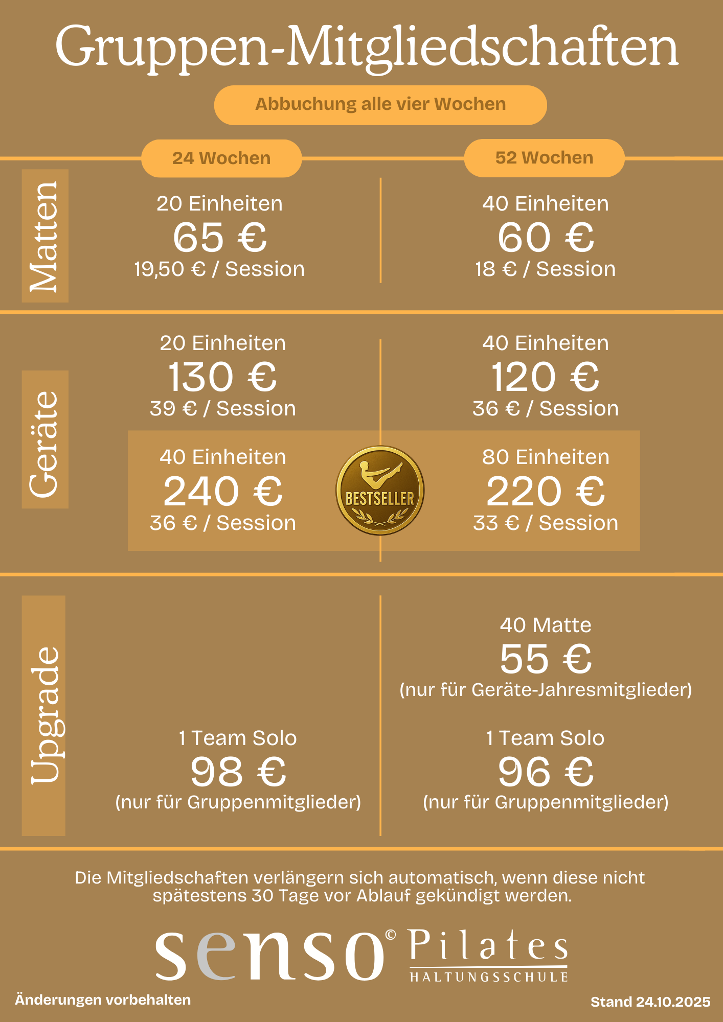 Preise der Gruppenmitgliedschaften